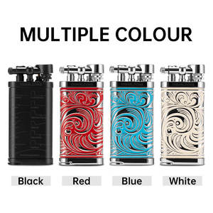 Accendino per Pipa e Sigarette con Design Floreale in Metallo, Fiamma Laterale Morbida a Gas - Product Image 1