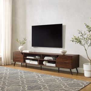<span class=keywords><strong>Nora</strong></span> moderno supporto TV Minimal Open-Shelf per TV fino a 90 pollici, 80 pollici, noce scuro - Product Image 1
