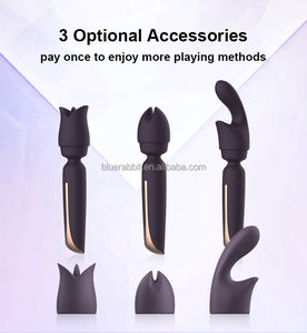 Pemijat pribadi listrik untuk wanita grosir tongkat <span class=keywords><strong>vibrator</strong></span> dalam pemijat tubuh penuh dengan hiasan kepala tongkat bergetar - Product Image 2