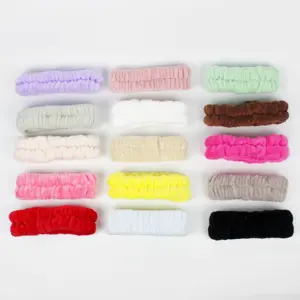 Genya Carol Fleece Hair Lace Elastic Make Up Hair Wraps Elastic Hair Band Wrist Washband Face Wash Set For Women