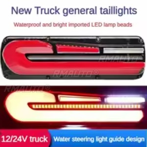Feux arrière clignotants et de freinage 24/12V dynamiques à LED pour camion, étanches, avec signal de recul pour poids lourds, bus, caravanes et camping-cars - Product Image 3
