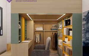 Lit superposé en bois pour adolescents, design de lit en bois avec bureau et bibliothèque et placard pour la chambre d'enfant - Product Image 6