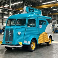 Camion de restauration mobile rétro entièrement personnalisé, chariot de vente ambulante pour café, glaces, hot-dogs, hamburgers, commerce de détail de rue