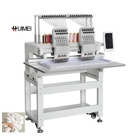 Machine à coudre automatique professionnelle à grande vitesse pour t-shirt casquette plate machine à broder 2 têtes informatisée