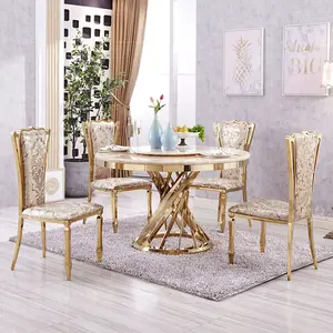 Luxus Esstische mit Marmorplatte moderner runder Esstisch für 4 6 8 Stühle Sitzer Restaurant Esszimmer setzt Möbel
