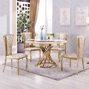 luxury dining tables with marble top modern round dining table set for 4 6 8 chairs seater restaurant dining room sets furniture