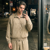 Veste d'été à carreaux de marque pour homme, style décontracté, zippée, streetwear, vêtement d'extérieur 2026, Anorak pour femme, hiver
