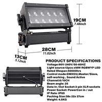 Étanche IP65 12*18w Batterie Led Ville Couleur Lumière RGBWYP 6in1 Extérieur 12x18w Batterie Led Mur Rondelle Lumière