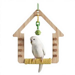 <span class=keywords><strong>Jouet</strong></span> <span class=keywords><strong>pour</strong></span> <span class=keywords><strong>perroquet</strong></span> Old Man Du : Perchoir à balançoire en bois massif avec clochette, <span class=keywords><strong>pour</strong></span> le nettoyage des griffes et du bec, et <span class=keywords><strong>pour</strong></span> le repos et le jeu des petits oiseaux. - Product Image 1
