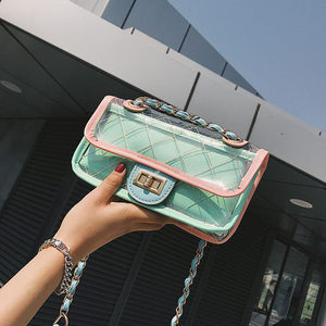<span class=keywords><strong>Borsa</strong></span> da Spiaggia Personalizzata Nuova Collezione Estiva Super Trendy con Catena, Stile Coreano, alla Moda, Trasparente, Trapuntata Effetto Gelatina - Product Image 2