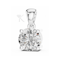Exquisito colgante de diamante solitario con corte redondo brillante, certificado por IGI, con marco abierto arquitectónico, joyería elegante y minimalista.