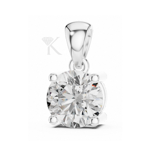 Collar de Joyería Fina Elegante con Colgante Solitario de Diamante Redondo Brillante, Diseño Arquitectónico de Marco Abierto, Moderno y Minimalista - Product Image 3