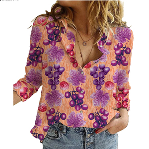 Camicia dipinta a mano camicia di cotone e <span class=keywords><strong>lino</strong></span> con camicie abbottonate Plus Size - Product Image 4