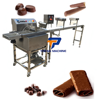 Machine à enrober, ligne de glaçage pour gaufrettes, biscuits, chocolat, noix, enrobeuse de biscuits pour les snacks et les gâteaux de vente au détail