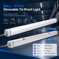 Lampe industrielle étanche à la vapeur DALI 0-10V à intensité variable IP65 avec contrôle fluide, garantie 5 ans pour bâtiments intelligents et ateliers