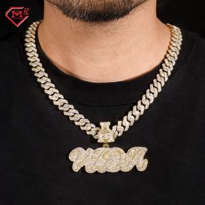 모이사나이트 이름 펜던트 보석금 돈 가방 메모리 편지 힙합 목걸이 다이아몬드 맞춤형 모이사나이트 펜던트 - Product Image 2