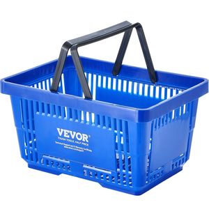 Ensemble de paniers d'épicerie en plastique durables de 12 \ "X 24L support de poignée 16.73 \" X 11.61 \ "X 8.86 \" paniers de magasin portatifs achats - Product Image 1