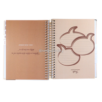 Journal de planification de cahier à couverture rigide en spirale à simple bobinage personnalisé avec impression personnalisée diviseur d'onglet d'index coloré