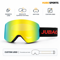 Lunettes de ski et de snowboard à lentilles interchangeables magnétiques, cylindriques, sphériques, anti-buée, UV400, vision large, dégagement rapide HUBO HB-55C