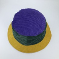 Groothandel op maat gemaakte private label kleurrijke tweekleurige designer grote oversized unisex patchwork warme dunne corduroy bucket hat