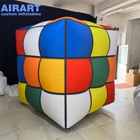 Ornement gonflable géant en forme de Rubik's Cube, cube de puzzle gonflable personnalisé pour accessoire de scène