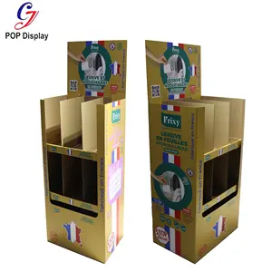 Custom Printed Pop Up Cleaning Product Display Rack Corrugated Cardboard Shelf Laundry Detergent Floor Display Stand For Market