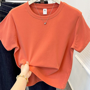 Camiseta <span class=keywords><strong>de</strong></span> Verano <span class=keywords><strong>de</strong></span> Manga Corta con Cuello Redondo Personalizada RUICHI para <span class=keywords><strong>Mujer</strong></span>, 220 g/m², Camiseta Básica <span class=keywords><strong>de</strong></span> Algodón para <span class=keywords><strong>Mujer</strong></span> - Product Image 4