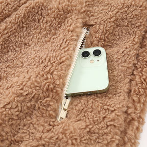 Giacca di Pile da <span class=keywords><strong>Donna</strong></span> <span class=keywords><strong>Oversize</strong></span> con Zip Intera, Capospalla Casual Antivento Imbottito per l'Autunno - Product Image 6