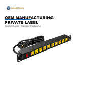 Unité de distribution d'alimentation industrielle 1U 8 voies US, 19 pouces, en alliage d'aluminium, prise américaine 125V, PDU pour rack 32A, pour armoire