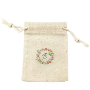 Nouvel Arrivage – Sacs Cadeaux Bijoux en Gros d'Usine – Sacs à Cordon en Coton Blanc Bio avec Logo - Product Image 1