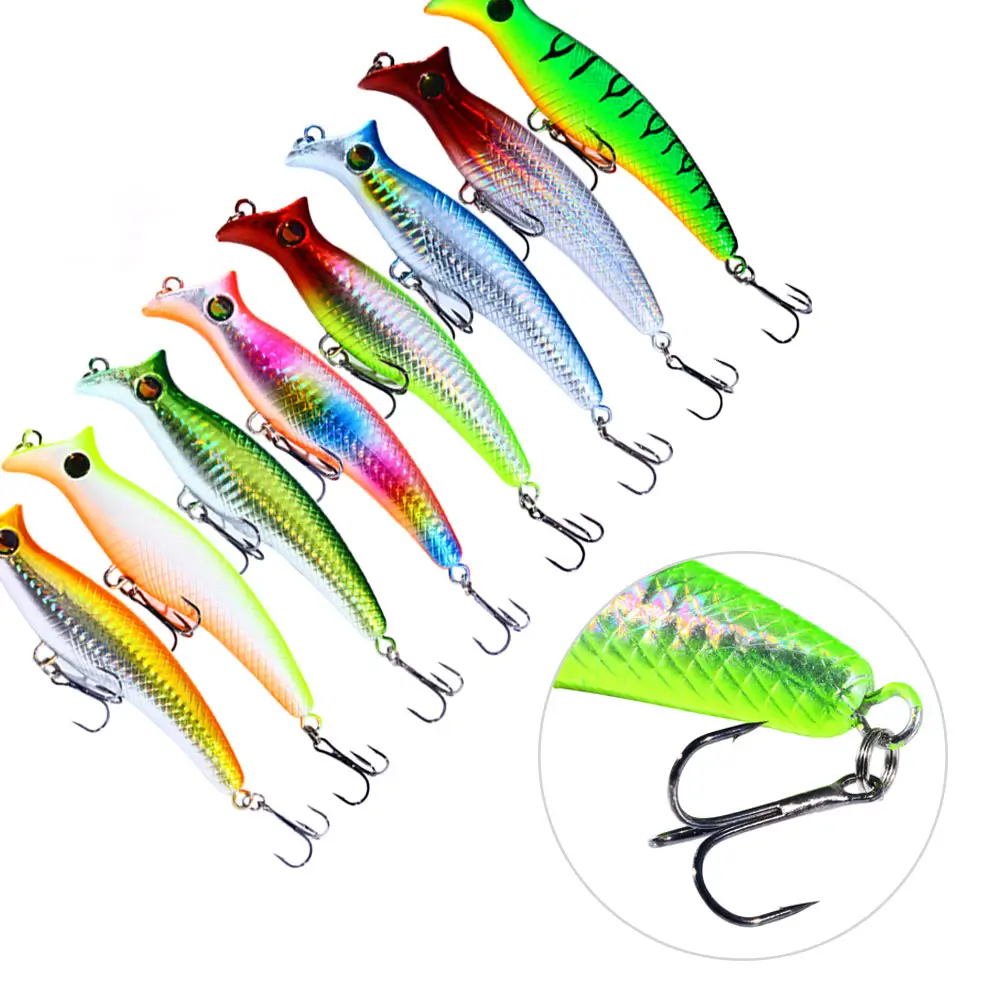 Plastic ABS Popper Fishing Lures 12.5cm 20g 8 colors artificial poppers hard type lures popping lures