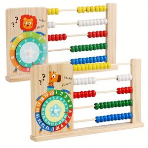 Boulier éducatif en bois multicolore pour enfants, jouet de comptage à 50 perles pour l'apprentissage préscolaire et le développement mathématique - Product Image 1
