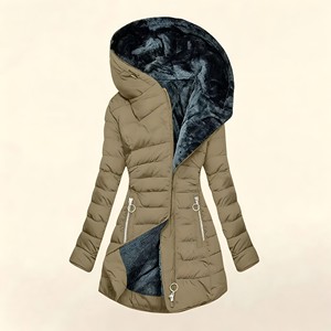 <span class=keywords><strong>Parka</strong></span> Acolchada Estampada para <span class=keywords><strong>Mujer</strong></span> Talla Grande, Abrigo Largo de Invierno Grueso con Capucha y Forro de Lana - Product Image 4