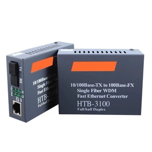 Convertisseur de média à fibre optique 10/100M HTB-3100, 1 paire, transceiver SC monomode à fibre unique, convertisseur à fibre unique 25km - Product Image 3