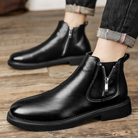 Penjualan laris sepatu bot pergelangan kaki Chelsea kulit asli Retro klasik hitam ukuran 38-44 lembut nyaman tahan lama untuk musim panas musim gugur