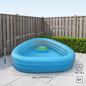 Piscine gonflable familiale triangulaire populaire en gros avec siège intégré et parois latérales extra larges, bateau de piscine extérieur - Product Image 2