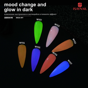 Poudre à tremper acrylique magique ISAYNAIL qui brille dans <span class=keywords><strong>le</strong></span> noir avec fonction de changement d'humeur, 22 couleurs pour les fournitures de salon de manucure - Product Image 3