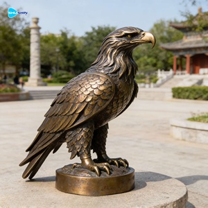 Бронзовая металлическая скульптура орла для уличного декора, изысканная металлическая статуя орла в натуральную величину, бронзовый сокол - Product Image 1