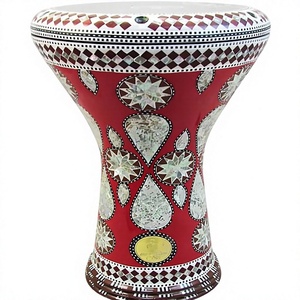 Gawharet El Fan 17,5 pouces, tambour égyptien professionnel rouge en forme de larme, perle, doumbek darbuka - Product Image 1
