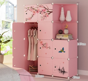 Armario sencillo, montaje de tela, lavandería moderna, armario de plástico, hogar, almacenamiento pequeño, <span class=keywords><strong>alquiler</strong></span>, dormitorio colgante, armario para niños - Product Image 5