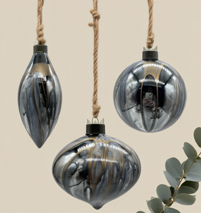 Chất Lượng Cao Màu Xám Giáng Sinh Bóng Thủy Tinh Mặt Dây Chuyền Trang Trí Tùy Chỉnh Kích Thước Cho Trong Nhà Bên Trang Trí Nội Thất Hộp Đóng Gói - Product Image 5