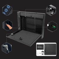 Caja Fuerte Biométrica para Armas de Fuego, Montada en la Pared, con Apertura Automática, 3 en 1, Desbloqueo por Huella Dactilar, Código y Llave, para Mesita de Noche y Uso en Automóvil, Directo de Fábrica, ODM