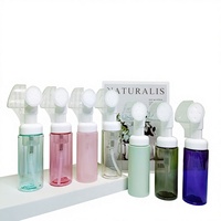 Bouteilles PET blanches en mousse avec pompe, en stock, 30ml/60ml, Bouteilles transparentes rouges pour mousse 50ml, Bouteilles de distribution étiquetées pour nettoyant visage