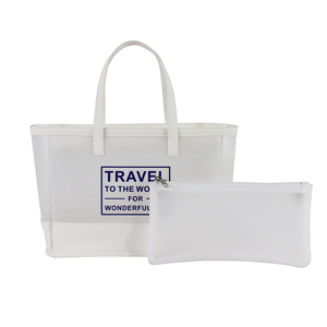 Bolsa de Playa Ligera de Diseño Personalizado para Mujer, con Logotipo, Cierre de Cremallera Reutilizable, Forro de Poliéster, para Compras de Verano - Product Image 1