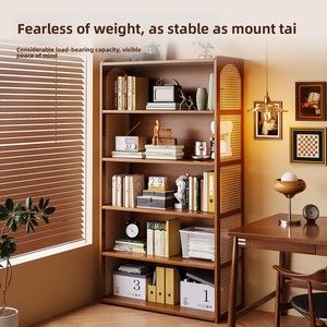 Estantería de pie para materiales en rollo con divisiones ajustables y diseño que se adapta a la pared para sala de estar, dormitorio u oficina - Librería sencilla - Product Image 3