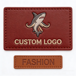 High Quality Retro Embossed Letter PU <strong>Label</strong> Customizable <strong>Leather</strong> PU <strong>Label</strong> for Bags Shoes Garments Private Brand - Product Image 1