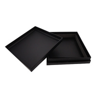 Boîte cadeau rectangulaire noire au détail emballage de boîte rigide cosmétique avec couvercle grande boîte cadeau en papier carton rigide