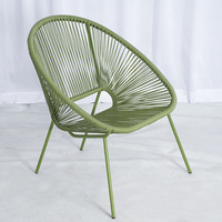 Ensemble de table et chaises de jardin en métal moderne, léger et durable, avec structure en métal et rotin PE, résistant aux intempéries et aux UV