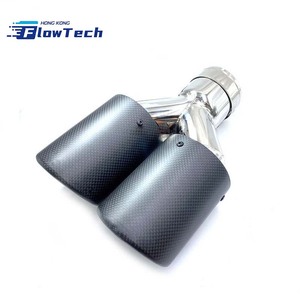 89mm Universal <b>Car</b> Exhaust Muffler Tip Stainless Steel with Carbon Fiber Inlet Cover for Vehicle Modification Decoration - Product Image 3