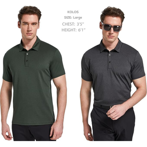 Camisetas de manga corta para hombre, de punto liso, 100% algodón, de secado rápido, para golf, que absorbe la humedad, para entrenamiento, informales - Product Image 3